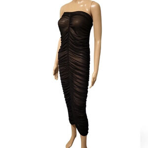 NWOT KTOO Shirring Tube Dress - Black (Size L)